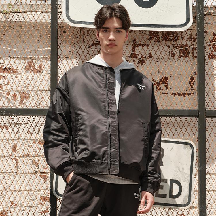 Reebok American Vintage Woven Padded Baseball Jacket Unisex Jacket Black 23REF201UGH0