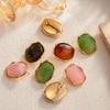 SHIXIN 2026 Irregular Resin Stainless Steel Earring 18K Gold Plated Texture Statement Stud Ear Women Everyday Party Wear Jewelry