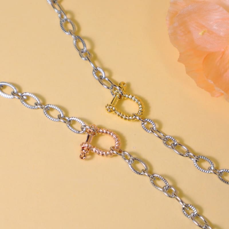 VINTAGEPINK Signature D Link Surgical Chain Bracelet 2 Colors