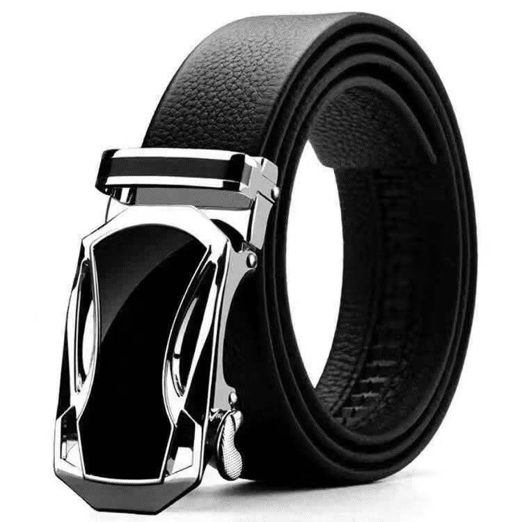 Trendy Youth & Middle-Aged Men's Genuine Leather Automatic Buckle Belt - Korean Style for Casual & Business Wear