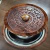 Beautiful Wood Carved Chapati Box India Craft 22.86 Cm