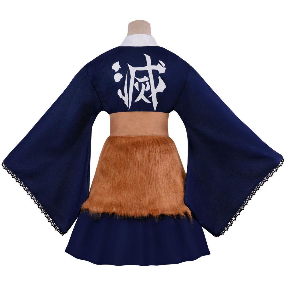 Cosplay Demon Slayer Shinobu Kocho Hashira dell'Insetto Vestito da Cameriera & Uniforme con Spada Prop di Kanae