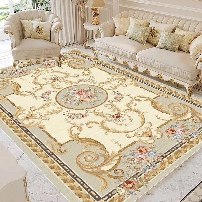 European Style Flower Carpets for Living Room Retro Decoration Home Carpet Hall Sofa Area Floor Mat Room Decor Large Rug