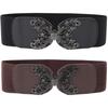 PU Leder Taillenband Elastischer Taillenformer für Damen Mädchen Stilvoller Breiter Gürtel Taillenornament für Modische Dame