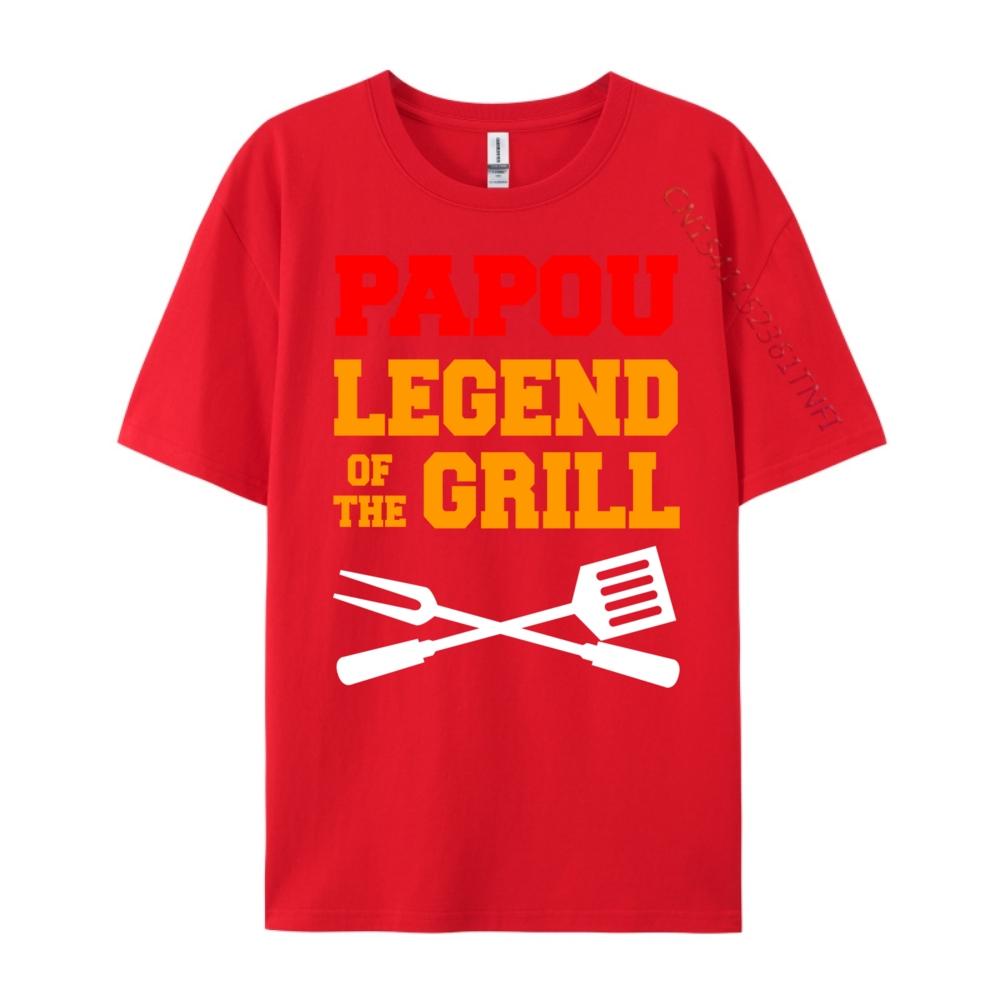 

Papou Legend Of The Grill Grilling Mens Korean Fashion Mens Clothing Blue And White Graphic T Shirts Short Sleeve TShirt Men S