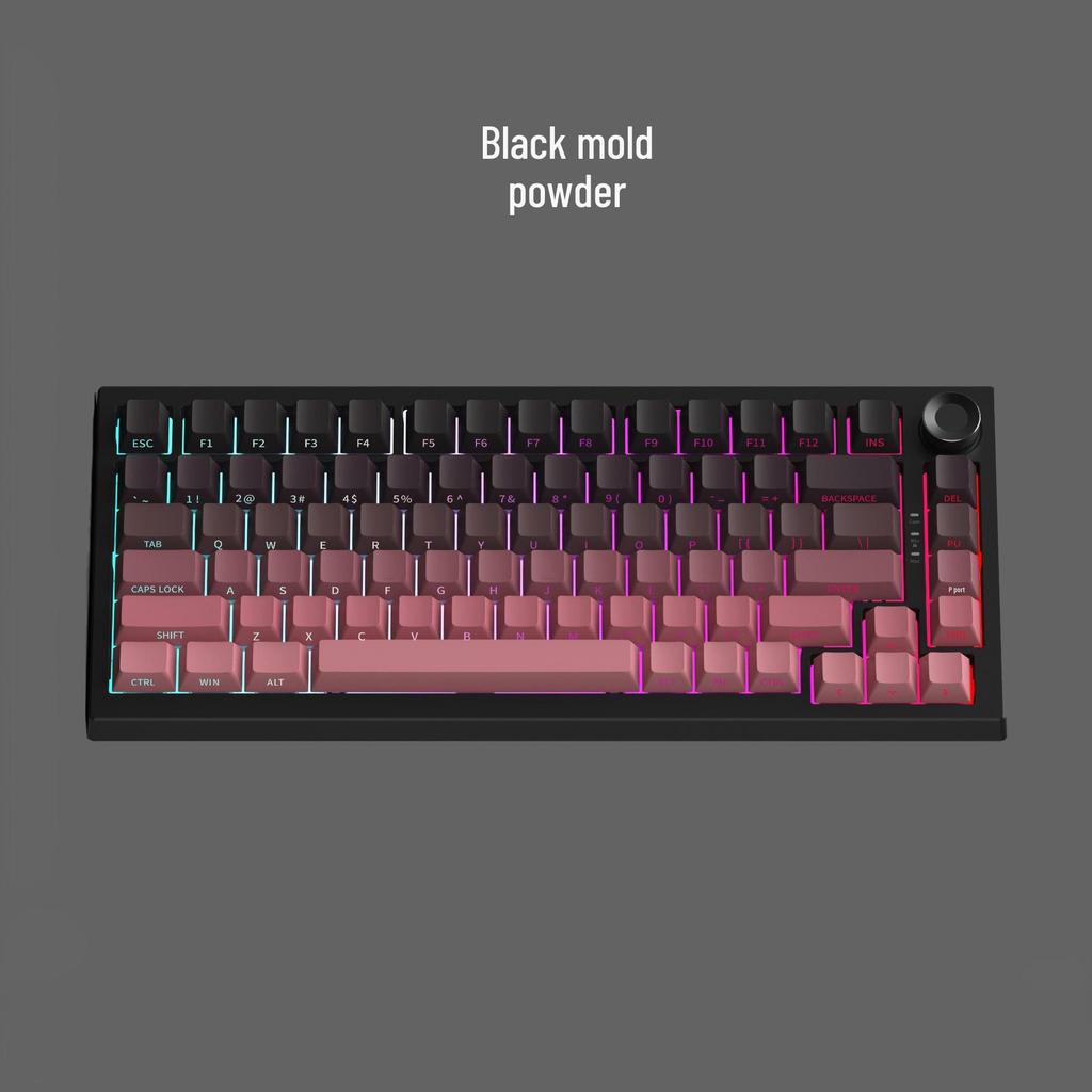 In Stock Three-Mode Wireless Mechanical Keyboard with Wired/Bluetooth Options, Color Blocking, Knob, Hot-swappable Keys, and Side Engravings