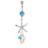 Chirurgischer Stahl Seestern Muschel Körper Nabel Bauchring Knopf Piercing Bar