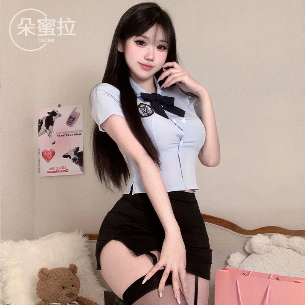 Domila Sexy Policewoman Career Suit Cosplay Student Tight Uniform Seduction OL Teacher Sexy Lingerie