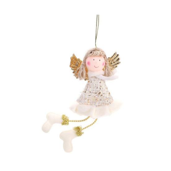 Cute Christmas Tree Hanging Charms Angel Ornaments, Plush Doll Pendant, Xmas Decorative Pastel Color Decor Ornaments for Home Holiday