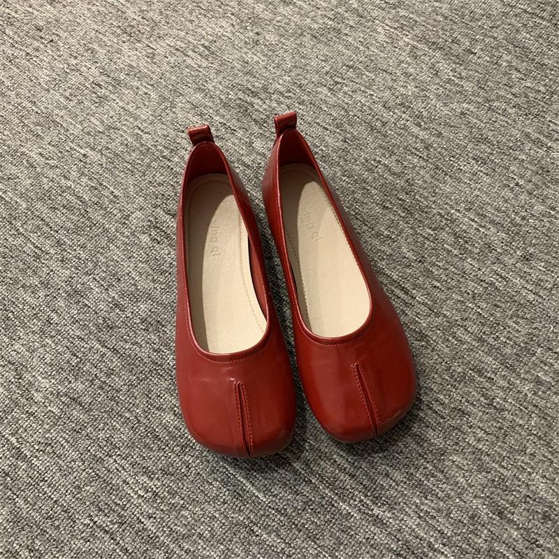 Soft sole Mori retro pig's trotters single shoes women's 2025 summer new French round head flat bottom lady gentle beanie shoes