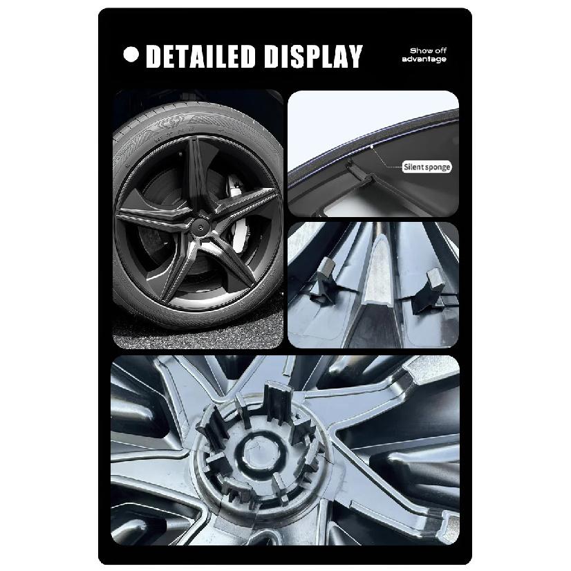 4PCS Full Cover Wheel Cover Replacement Performance for Tesla New Model Y Juniper 19 Inch Crossflow Wheel Caps Hubcap 2025 2026