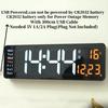 16 Inch Large Digital Wall Clock TEMP Date Week Remote Control Timer Countdown Table Clock 2 Alarm 12/24H Wall-mounted LED Clock