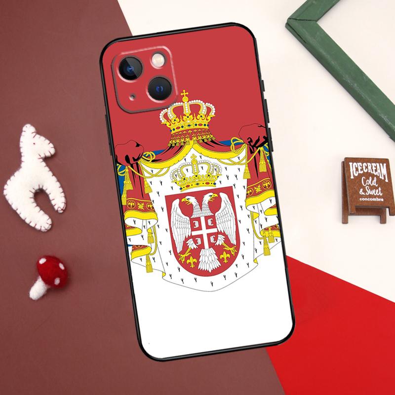 Cool pouzdro s vlajkou Srbska pro iPhone 13 12 11 14 15 Pro Max 7 8 Plus X XR XS Max 12 Mini SE 2020 2022 Kryt Coque