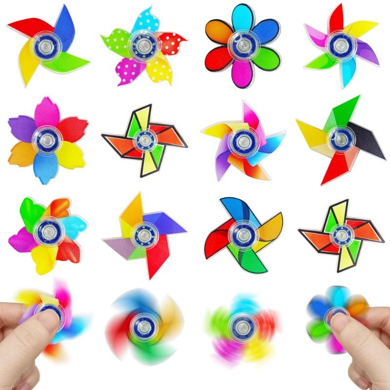 Fidget Spinner Toy Colorful Windmill Petal Anti Stress Relief ADHD Acrylic Party Favor Birthday Carnival Bag Stuffer Adult Gifts