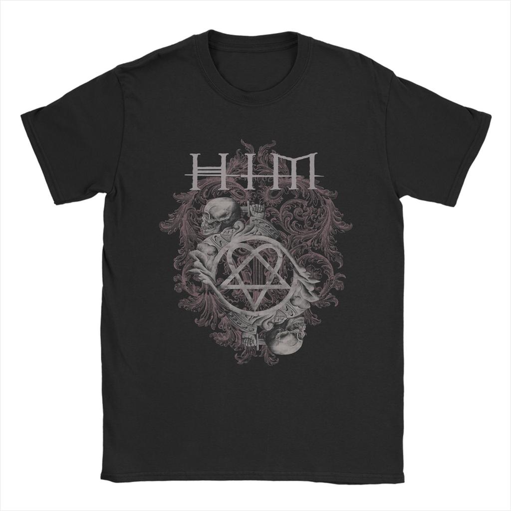 Ville Valo HIM Band Heartagram Pentagram Men T Shirt  Humorous Tee Shirt Short Sleeve Round Neck T-Shirt Cotton Classic Tops