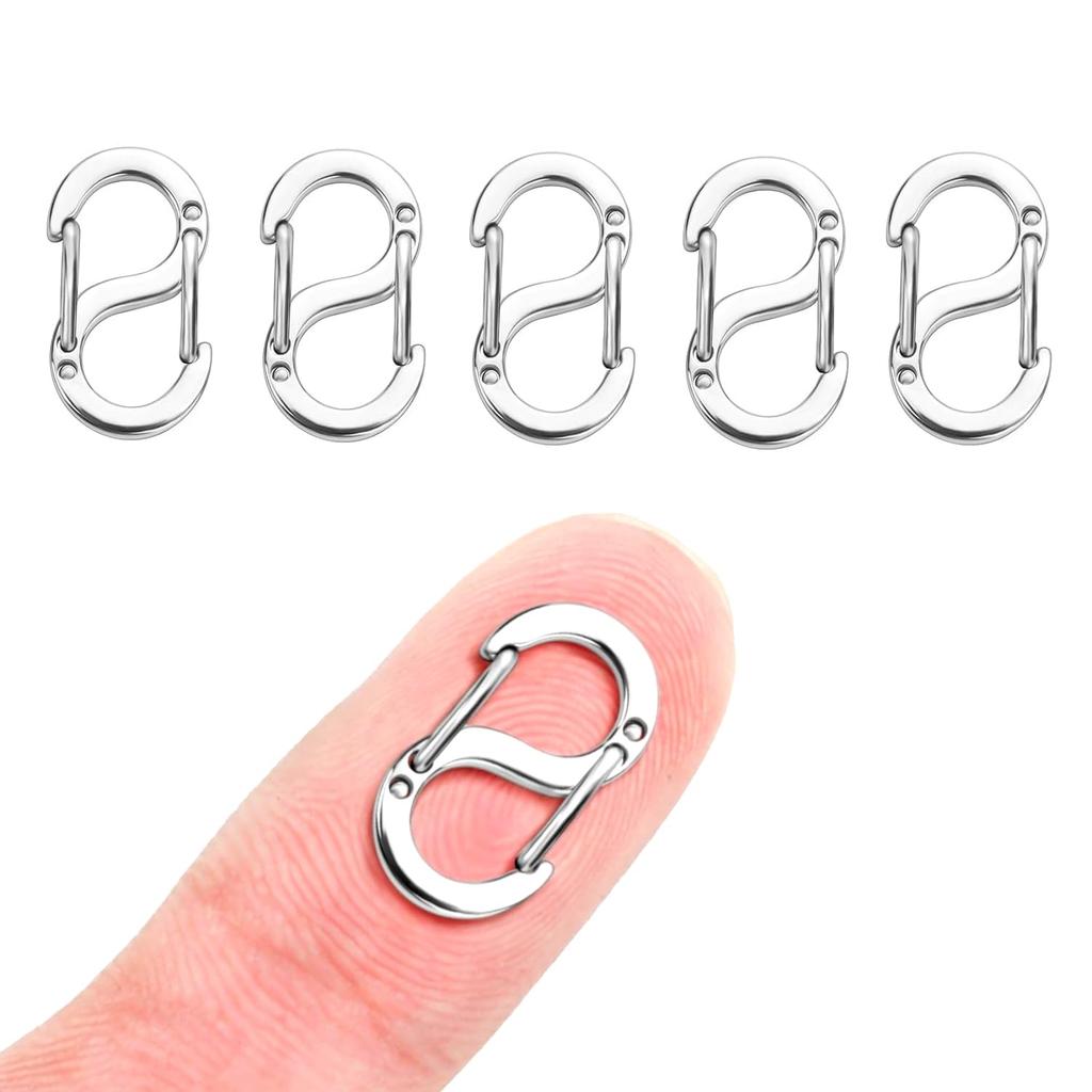 AutCreation Titanium Keychain Snap Bracelet Necklace Jewelry Accessory Silver Carabiner, S-Shaped Connector, Clasp, Clasp, Clasp, Part, Handmade,