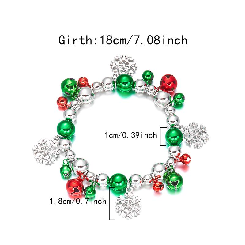 Christmas Colorful Beads Multi Element Pendant Bracelets For Women Santa Claus Snowflake Tree Bracelet Party Jewelry