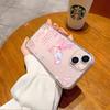 Beautiful girl pink English butterfly is suitable for Apple 15plus mobile phone case iphone17 transparent soft case 16 women's models
