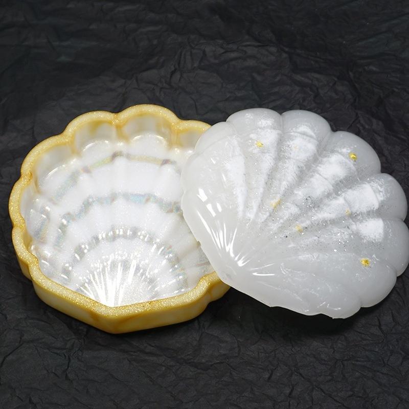 Shell Storage Box Mould Diy Crystal Epoxy Glue Antique Table Storage Box Mould