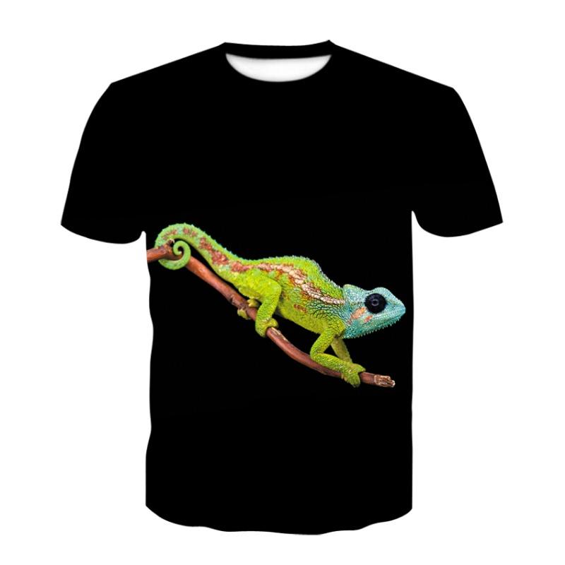 2022 New Snake Pattern Men's T-shirts Men's Animal 3D Short Sleeve Summer Casual Tops Fashion O-Neck Shirts Street Clothing