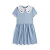 Girls  Blueberry Color Stretch Ponte Dress