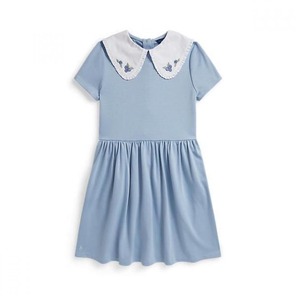 Polo Ralph Lauren Girls  Blueberry Color Stretch Ponte Dress S