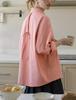 French style foreign style age-reducing pink shirt women's spring design sense niche back lace-up loose lazy shirt top