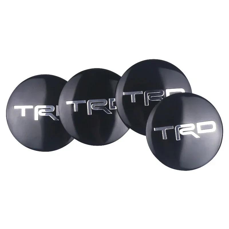 4Pcs 56MM Car Styling Aluminum Wheel Center Hub Caps Stickers For Toyota Rav4 Corolla Camry Aqua Yaris Cross Auris TRD GR Sport