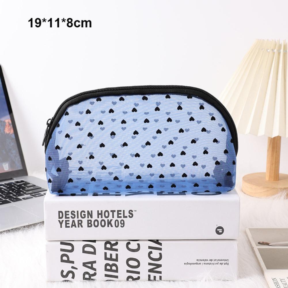 Heart Transparent Women Cosmetic Storage Pouch Multifunction Ladies Toiletry Storage Bag