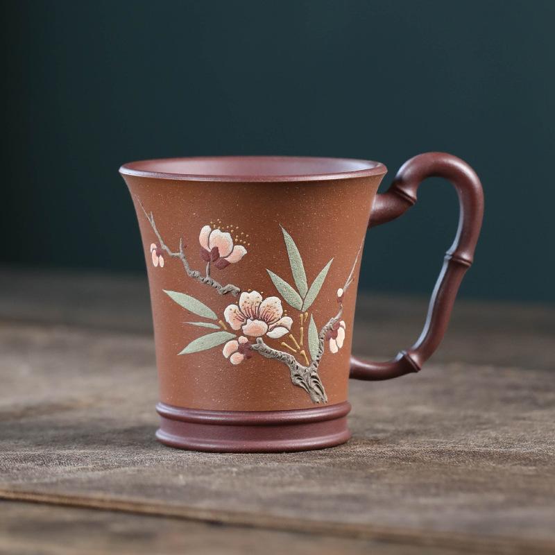 

110ml Yixing Zisha Bamboo Joint Coffee Mug Breakfast Mug Afternoon Tea Mug Wine Beer Bottle Office Water Cup Cafes Ornaments