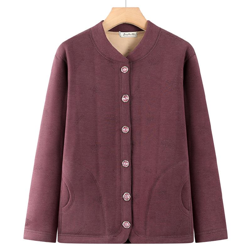 

Grandma s Winter Warmth Women s Padded Cardigan: Cozy Cotton Jacket for Middle-aged & Elderly Ladies 4XL (Within 155 jin)