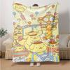1pc PomPom Purin's Carnival Adventure Cartoon Blanket Home Decorative Throw Gift for Family and Friend, Perfect for Couch Bed Living Room Bedroom Offi
