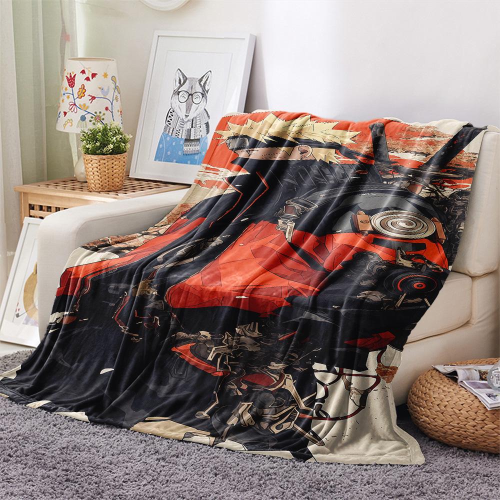 1PC Naruto Cloud Power Patterned Flannel Blanket Suitable For All Seasons For Home Decor Warmth And Comfort Gifts Holiday Present