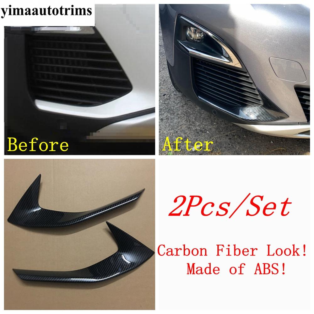 Car Front Fog Lights Lamps Eyebrow Stripes Cover Trim For Peugeot 3008 5008 GT 2017 -  ABS Chrome / Carbon Fiber Accessories
