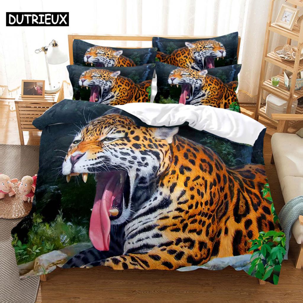 Tiger Duvet Cover Set King Size 230x260 Double Bed Single Queen Full Animal Quilt Case Linen 3D Pillowcase Twin Bedding Sets