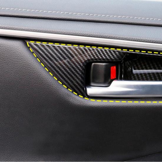 For Toyota RAV4 -2025 Carbon Fiber Inner Car Door Handle Bowl CoverTrim 4pc