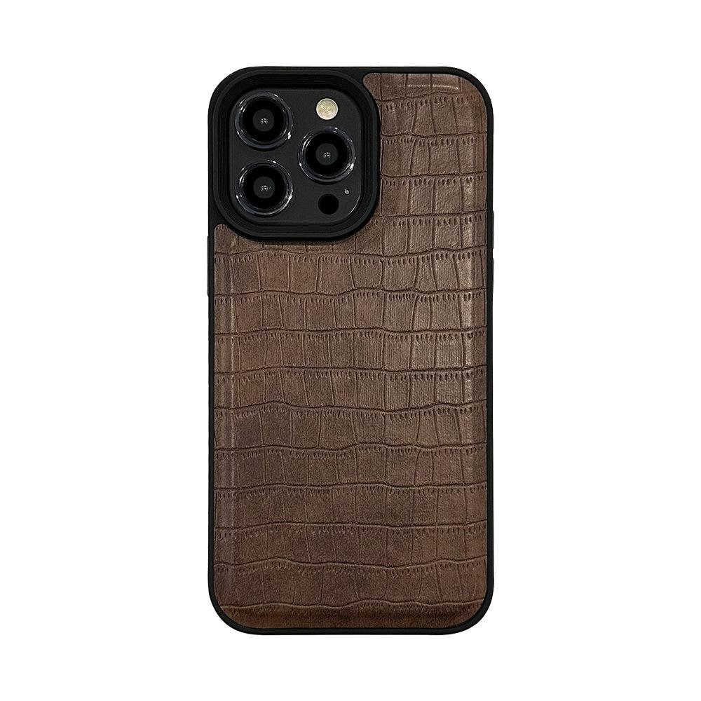 Crocodile Leather Pattern Apple 15 Mobile Phone Case 16promax Retro 12 Suitable for IPhone 13 Personality Trend 11 High End Sense