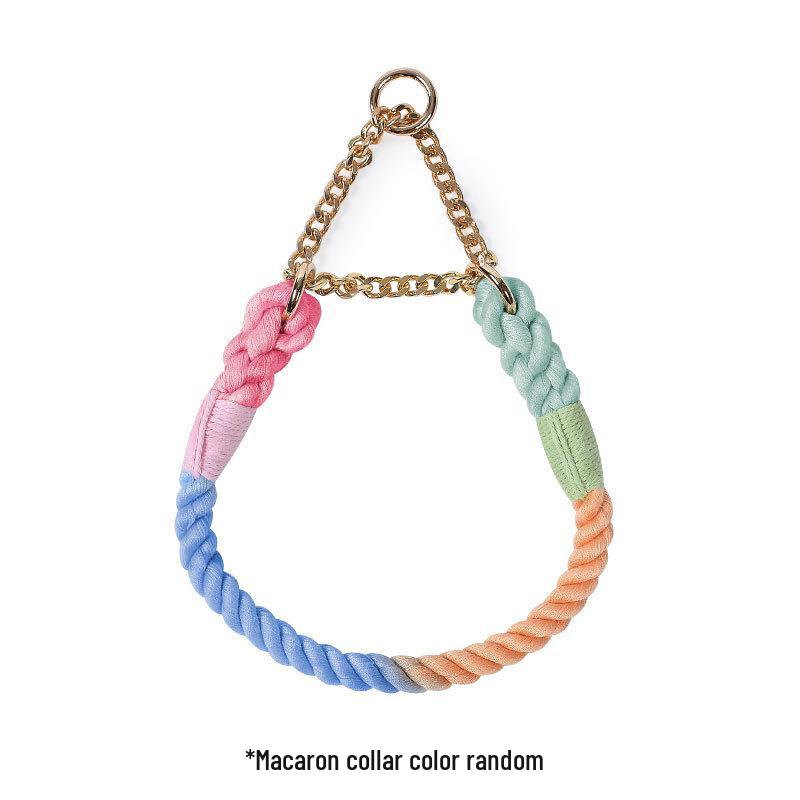 Buntes Hundeleinen- und Halsbandset aus Baumwolle für mittelgroße und große Hunde