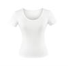U-neck slim-fit short-sleeved T-shirt women's summer new American Spice Girl solid-color thin slim-fit slim bottom top