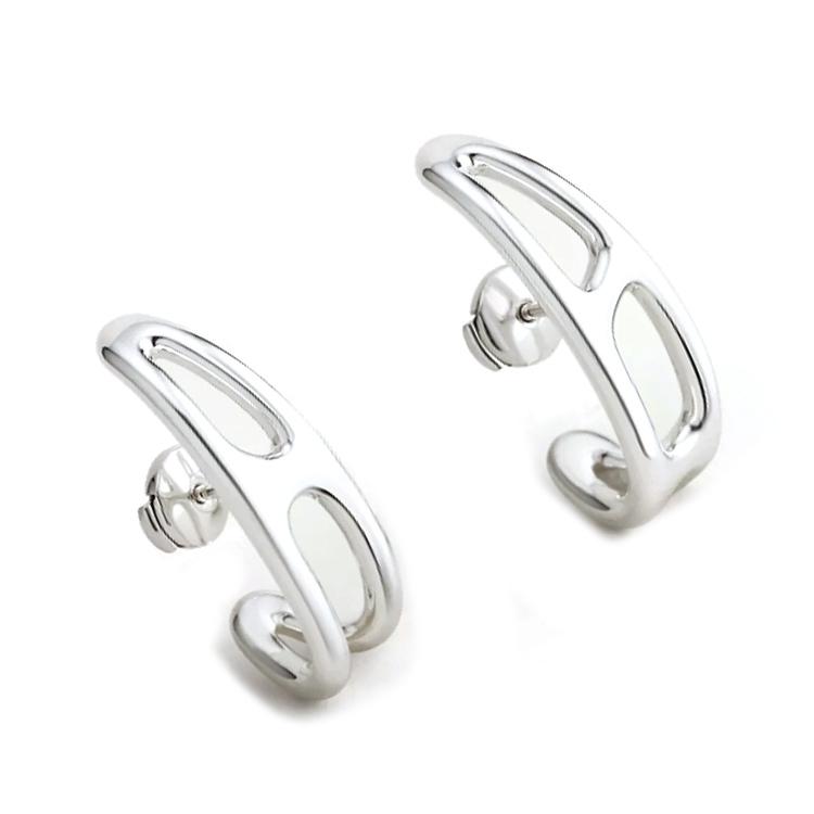 Hermes Chaine DAncre Monochrome Decoration 925 Silver Earrings Women Earrings H124501B00