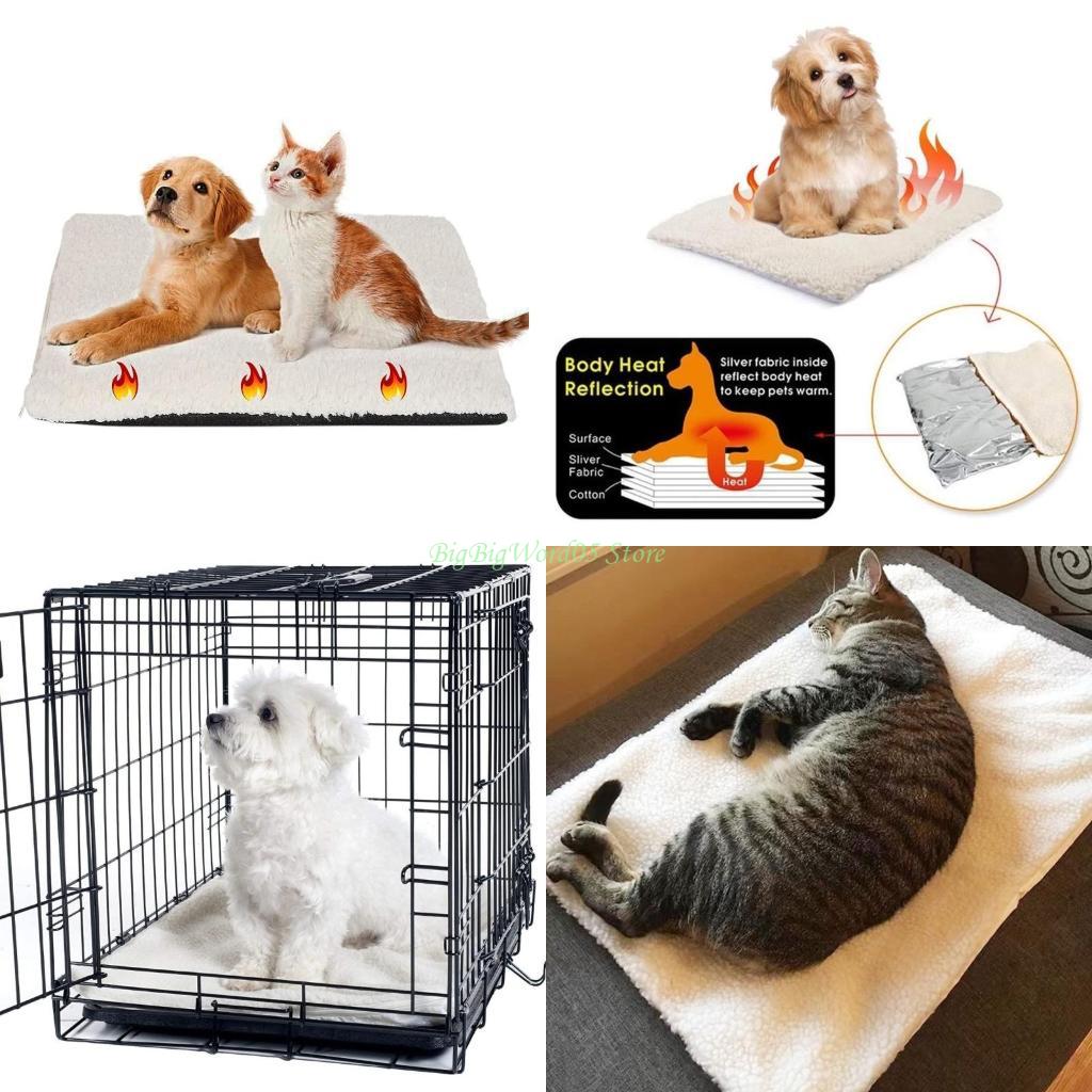 24TE Cats Bed Mats Anti-Skid Doggy Bed Mats Self Heating Mats Foldable Cushion Pad for Small Dog Dog Sleeping Thermal Mats