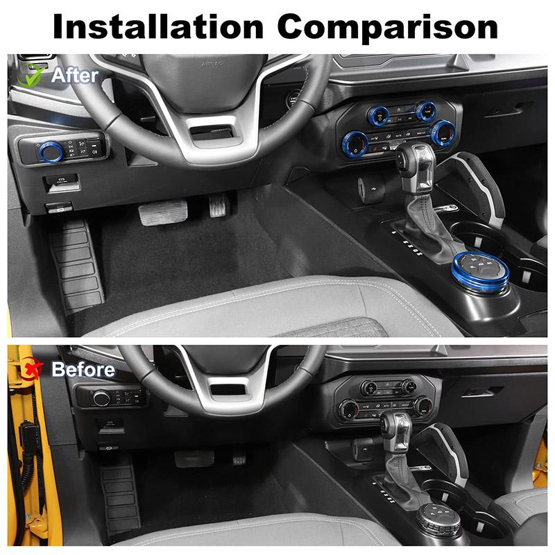 6Pcs/Set Car Modified Air Conditioner Headlight Switch Knob Fit For Ford Bronco 2024+ Car Drive Trailer Gear Switch Knob Cover