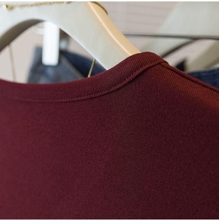 Plus Size Women's Double-Sided Velvet V-Neck Top: Autumn/Winter, Long Sleeve, Loose & Slimming Design, Hides Flaws