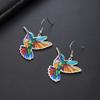 Cazador Colorful Hummingbird Pendant Earrings for Women Stainless Steel Gold Color Bird Jewelry Drop Earrings Birthday Gifts