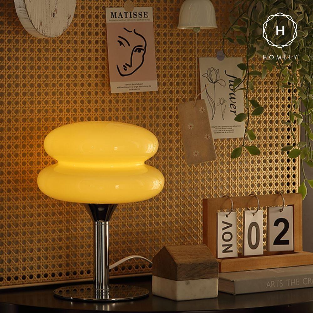 Homlly Mid Century Macaron Glass Table Lamp