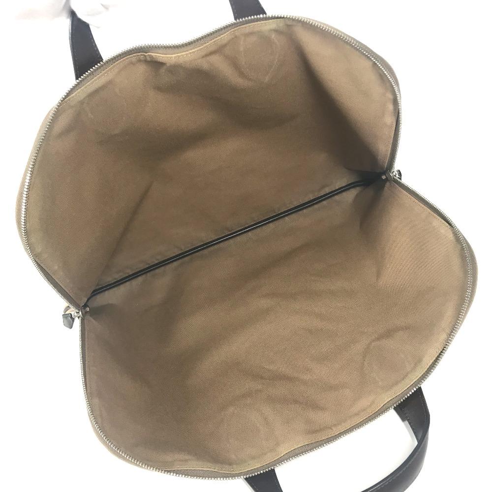 HERMES Edit 42 Tote Bag Business Bag Hand Bag Leather/Canvas Beige/Dark brown