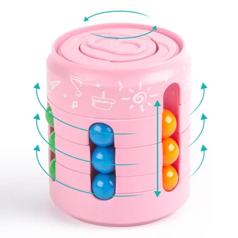 Getränkedose Würfel 3 in 1 Mehrere Funktionen Fidget Spinner Rotierender Magischer Bohnenwürfel Kreisel Bunte Bohnen Fingerkreisel Dekompression