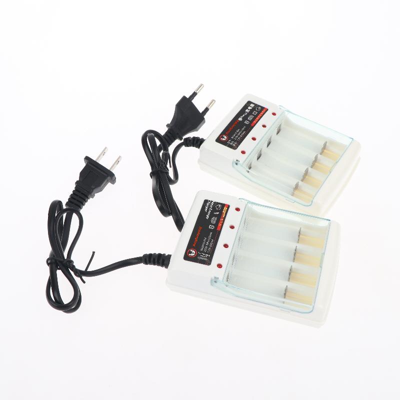 4 Slot AA AAA 1.2V Battery Charger with Independent Charging EU US Plug for Household Electronics and Travel Convenience