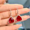 Bird'S Nest Cut Red Diamond Fat Triangle Ring Set Women'S Luxury Royal Sapphire Earrings Pendant