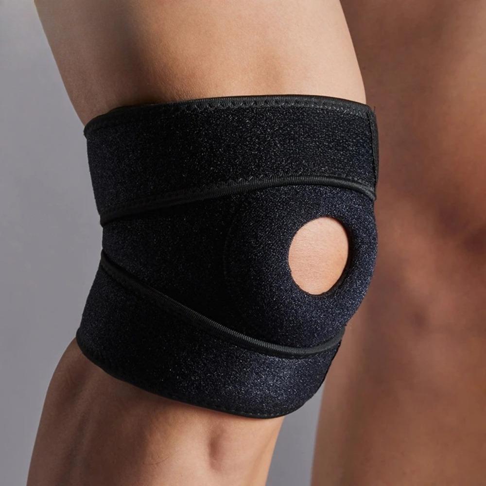 

1Pc Adjustable Micro-Elastic Knee Pad Breathable Knee Guard with Patella Protector Joint Support for Meniscus & Ligament 1pcs чёрный